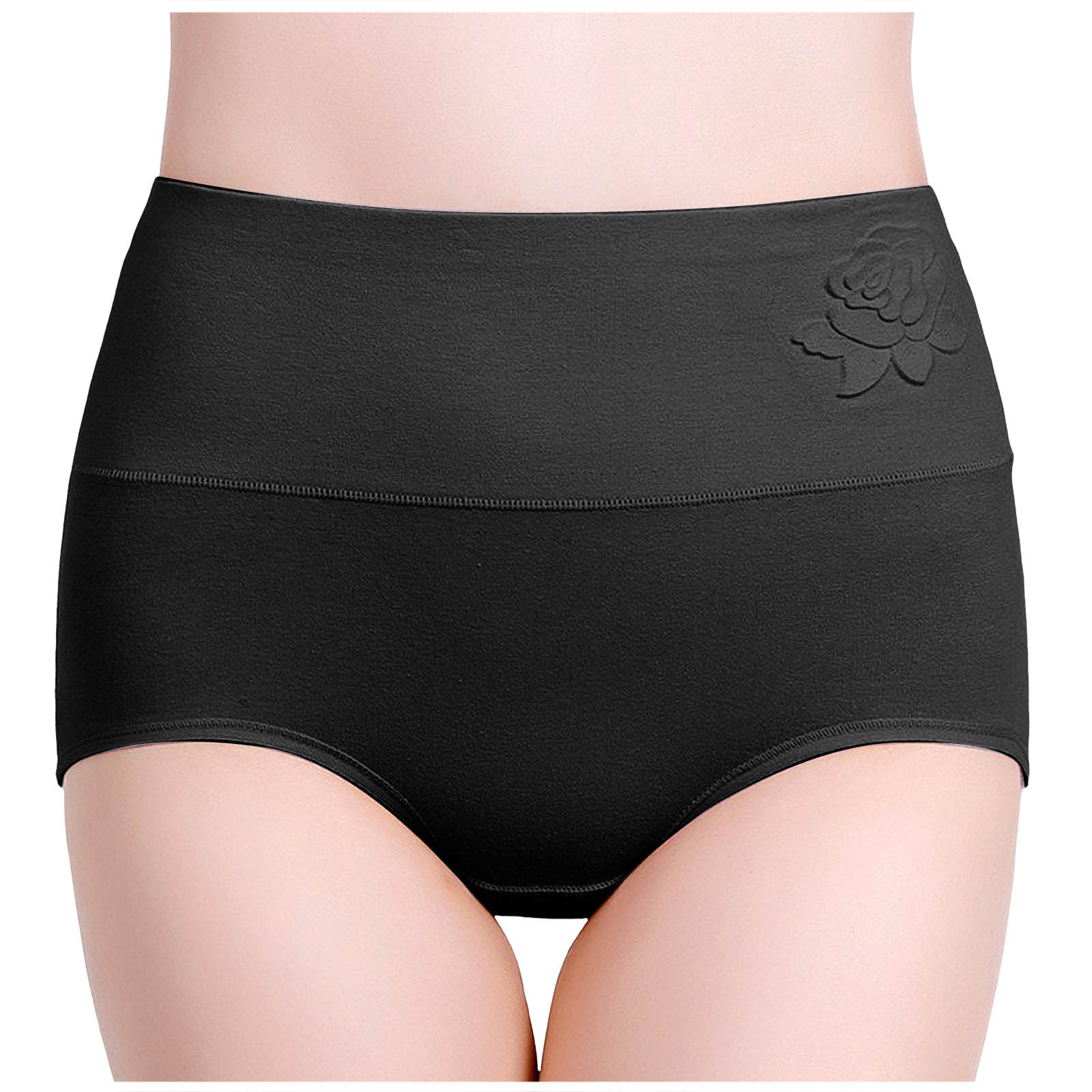 thumbnail image 2 of Braguitas posparto de cintura alta para mujer, cobertura total - Algodón, color liso, cómodas - L-XXL, 2 of 6